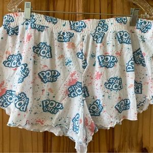 Women’s Pop Tarts white blue pink pajama sleep shorts size XL (16/18)
